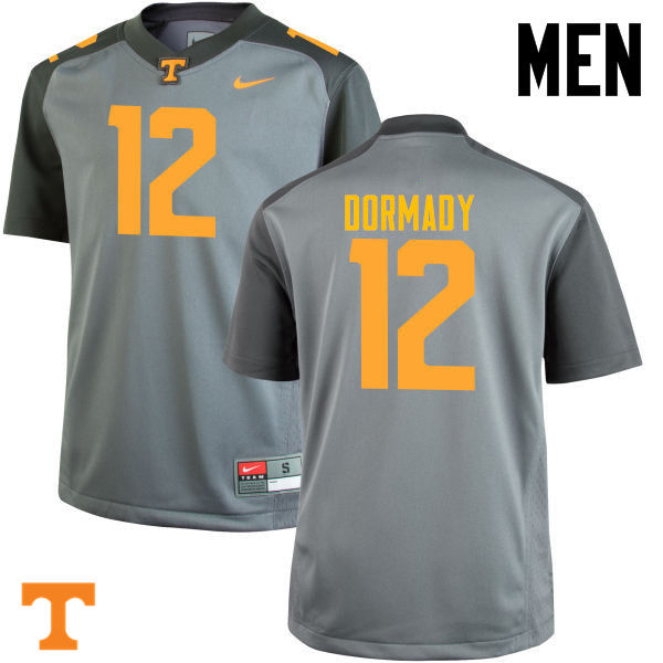 Men #12 Quinten Dormady Tennessee Volunteers College Football Jerseys-Gray - Click Image to Close